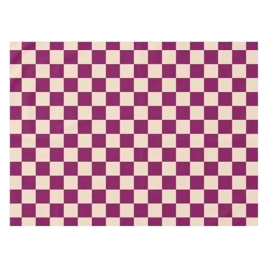Maroon and beige checkerboard pattern tischdecke (Vorderseite (Horizontal))