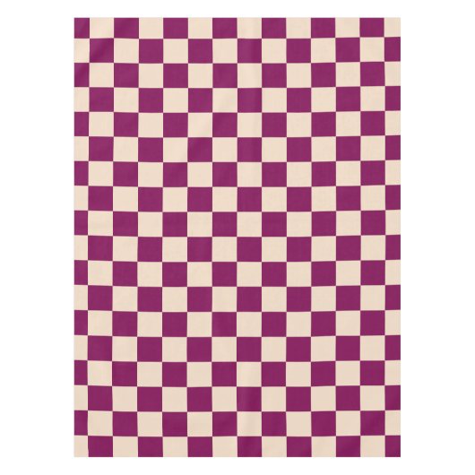 Maroon and beige checkerboard pattern tischdecke (Vorderseite)