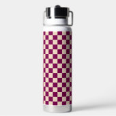 Maroon and beige checkerboard pattern trinkflasche (Hinten)
