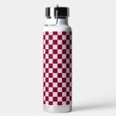 Maroon and beige checkerboard pattern trinkflasche (rechts)