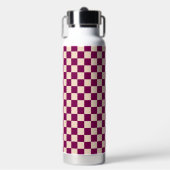 Maroon and beige checkerboard pattern trinkflasche (Vorderseite)