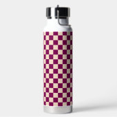 Maroon and beige checkerboard pattern trinkflasche (Links)
