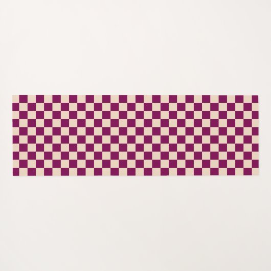 Maroon and beige checkerboard pattern yogamatte (Rückseite (Horizontal))