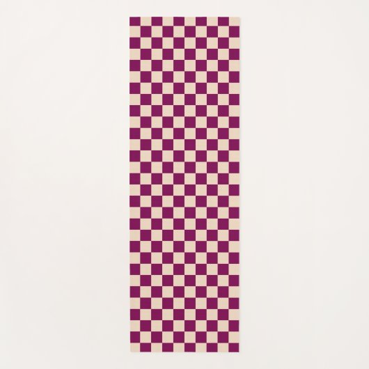 Maroon and beige checkerboard pattern yogamatte (Vorderseite)