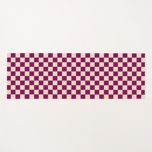 Maroon and beige checkerboard pattern yogamatte (Vorderseite (Horizontal))