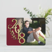 Maroon and Gold 2018 Abschluss Einladung (Stehend Vorderseite)