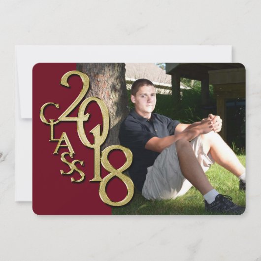 Maroon and Gold 2018 Abschluss Einladung (Vorderseite)