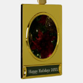 Maroon and Gold Christmas Tree Foto Gold Banner-Ornament Gold (Rechts)
