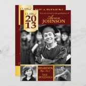 Maroon and Gold Foto Einladung F (Vorne/Hinten)