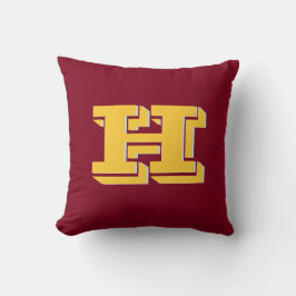 Maroon and Gold School Pride Color Style Monogram Kissen