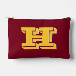 Maroon and Gold School Pride Color Style Monogram Zubehörtasche