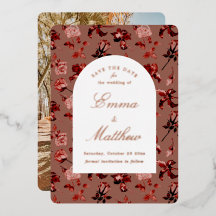Maroon and Gold Wild Botanical Maximalism