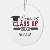 Maroon and Gray Abschluss Foto Ornament (Links)