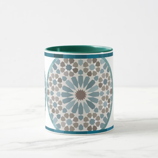 Maroon and Green Geometric Pattern Mug Tasse (Zentrum)