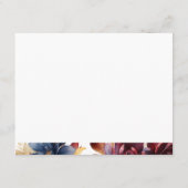 Maroon and Navy Floral Recipe Card Mitteilungskarte (Rückseite)