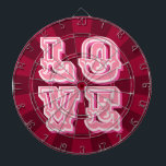 Maroon and Pink Vintage LOVE Romantic Design Dartscheibe<br><div class="desc">Maroon and Pink Vintage LOVE Romantic Design Dartboard.  Perfect for an engagement party or wedding celebration! Also makes a beautiful housewarming keepsake!</div>