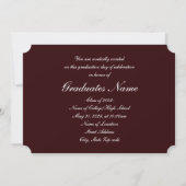 Maroon and White 2025 Graduation Invitations Einladung (Rückseite)