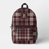 Maroon and white checkered tartan Texas college Bedruckter Rucksack (Vorderseite)