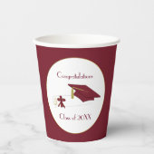 Maroon and White Graduation Party Pappbecher (Vorderseite)