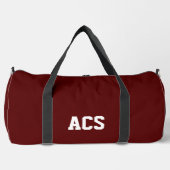 Maroon and White School Colors with Letters Duffle Bag (Vorderseite)