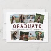 Maroon Angled Acht-Foto Abschluss Ankündigung (Vorderseite)