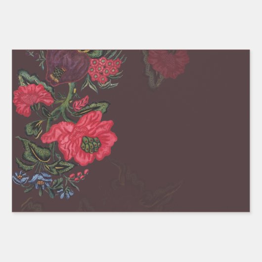 Maroon Antique Textiles für Urlaub jeder Art Geschenkpapier Set (Vorderseite 3)