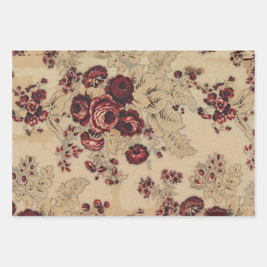 Maroon Antique Textiles für Urlaub jeder Art Geschenkpapier Set (Vorderseite 2)