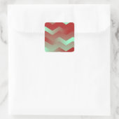 Maroon & Aqua Zickzack Aufkleber (Tasche)