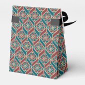 Maroon, Aquamarines ethnisches Muster, Blume, Chev Geschenkschachtel (Rückseite)