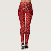 Maroon auf Red Leopard Spots Leggings (Rückseite)