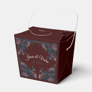 Maroon Autumn Floral Wedding Geschenkschachtel