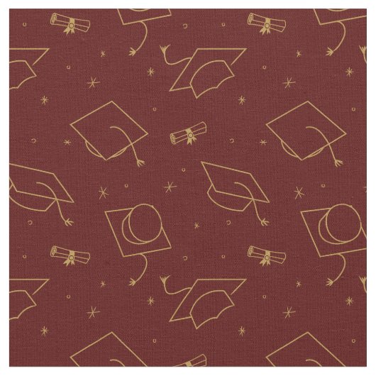 Maroon Background Graduation Cap Toss Stoff (Nahaufnahme)