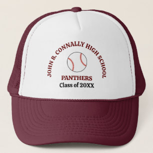 Maroon Baseballspieler Benutzerdefiniertes High-Sc Truckerkappe