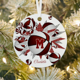 Maroon-Basketballstars personalisiert Ornament Aus Metall
