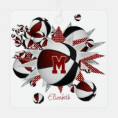 Maroon-Basketballstars personalisiert Ornament Aus Metall (Vorderseite)