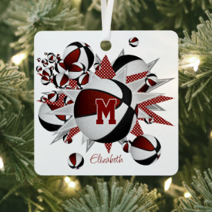 Maroon-Basketballstars personalisiert Ornament Aus Metall