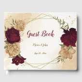 Maroon-Beige Gästebuch (Vorderseite)