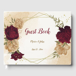 Maroon-Beige Gästebuch