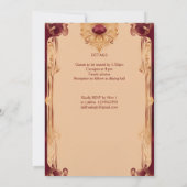 Maroon beige indische Hochzeitelefanten-Vorlage Einladung (Rückseite)