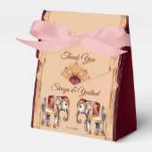 Maroon beige indische Hochzeitelefanten-Vorlage Geschenkschachtel (Vorderseite)