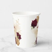 Maroon-Beige Pappbecher (Rechts)