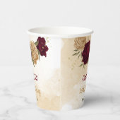 Maroon-Beige Pappbecher (Rechts)