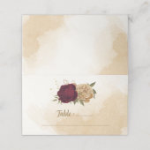 Maroon-Beige Platzkarte (Außenseite Aufgefaltet)