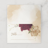 Maroon-Beige Platzkarte (Außenseite Aufgefaltet)