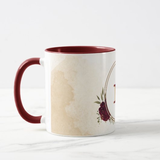 Maroon-Beige Tasse (Links)