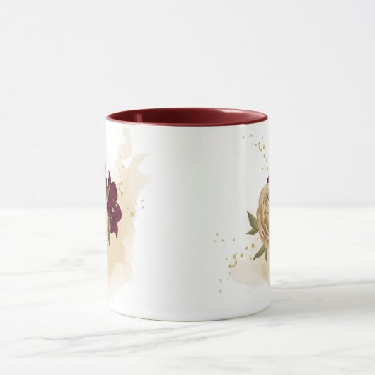 Maroon-Beige Tasse (Zentrum)
