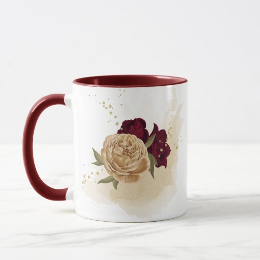 Maroon-Beige Tasse (Links)