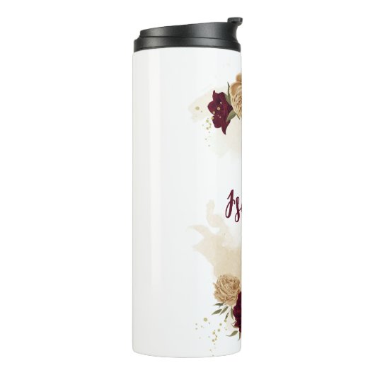 Maroon-Beige Thermosbecher (Nach links gedreht)