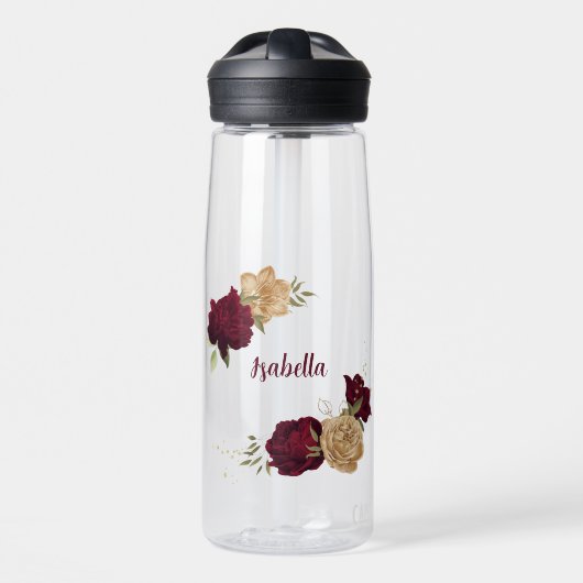Maroon-Beige Trinkflasche (Vorne)