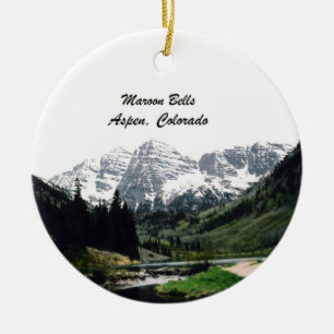 Maroon Bells, Aspen, Colorado Keramik Ornament